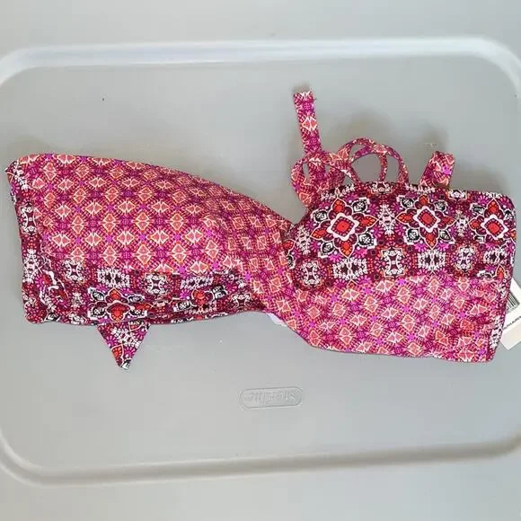0257 NWT LAUREN Ralph Lauren PINK BANDEAU BIKINI TOP - Picture 8 of 8